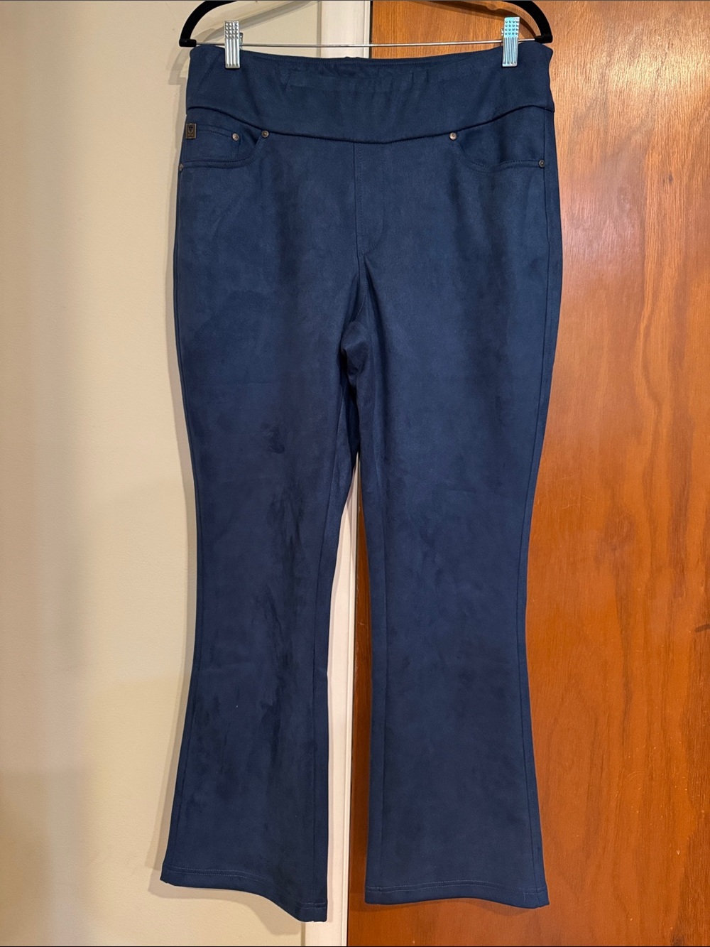 Belle by Kim Gravel Moonlit Blue Faux Suede Pants - Classic Pull-On Style
